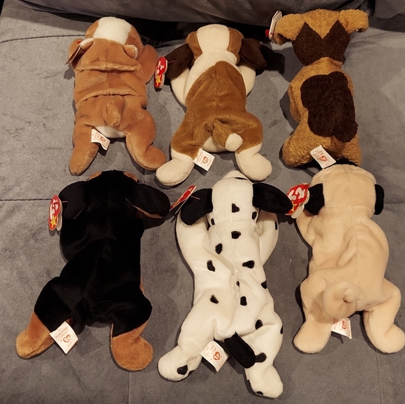 NWT TY TOYS BEANIE BABY 6 DOG BUNDLE ORIGINAL 1996 RETIRED VINTAGE COLLECTIBLE - Picture 10 of 11
